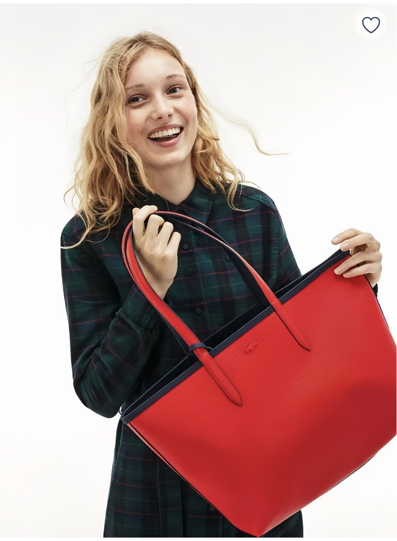 Lacoste Women's Double sided Two tone Large Capacity Handbag, Fashionable Multi functional, Navy blue and Red - Image 4